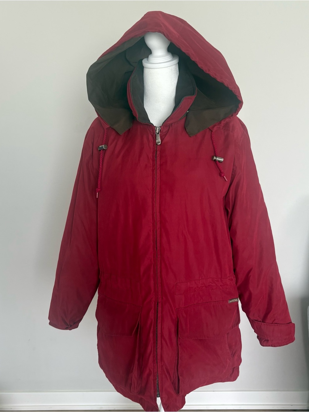 Vintage Y2K Pacific Trail Parka Women’s Small Red Hooded Fleece Lined
